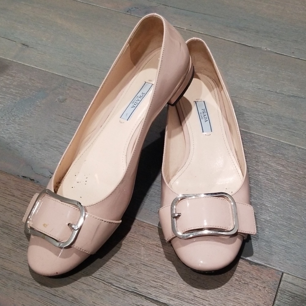 SOLD Prada patent buckle flat